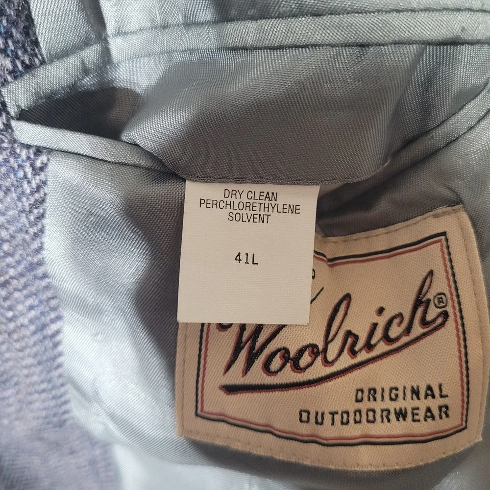 Woolrich Blazer Mens 41L Gray Herringbone Wool Sport Coat Jacket Outdoor Classic
